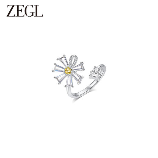 ZEGL设计师雏夏系列小雏菊蜜蜂戒指女简约可爱开口指环花朵食指戒 商品图2