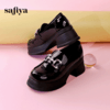 Safiya/索菲娅2024春季小个子增高英伦漆皮高跟厚底乐福鞋 SF41112406 商品缩略图1