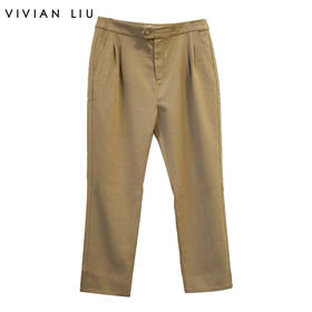 VIVIAN LIU薇薇安刘R2415002春女装新款斜插兜休闲直筒长裤
