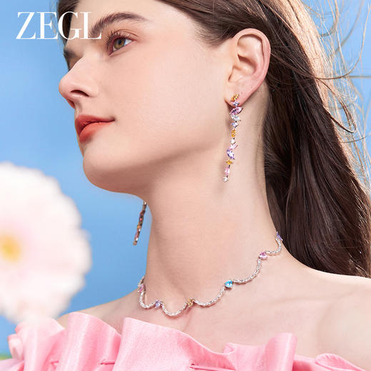 ZEGL设计师印象花园系列长款甜美耳环女小众独特耳钉925银针耳饰 商品图3