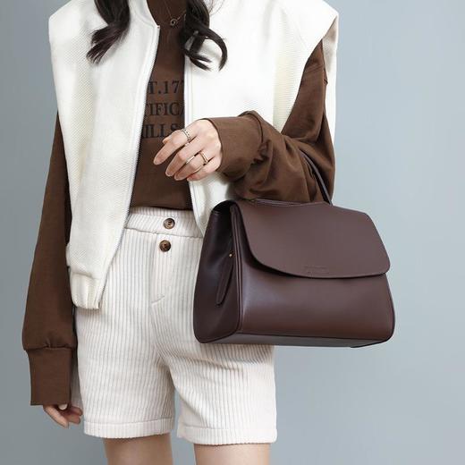 Viney包包2023新款时尚单肩斜挎包大容量百搭托特腋下包真皮女包 商品图2