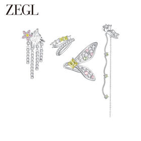 【ZEGL耳妆盘】印象花园系列蜻蜓蝴蝶耳环耳夹女无耳洞耳骨夹耳饰