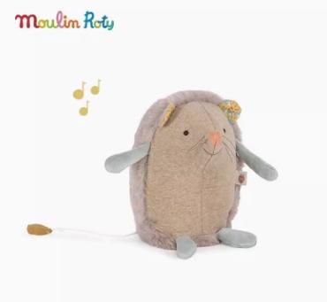法国moulinroty三只邦尼兔系列灰/ 棕色刺猬音樂玩偶 22 厘米 商品图0