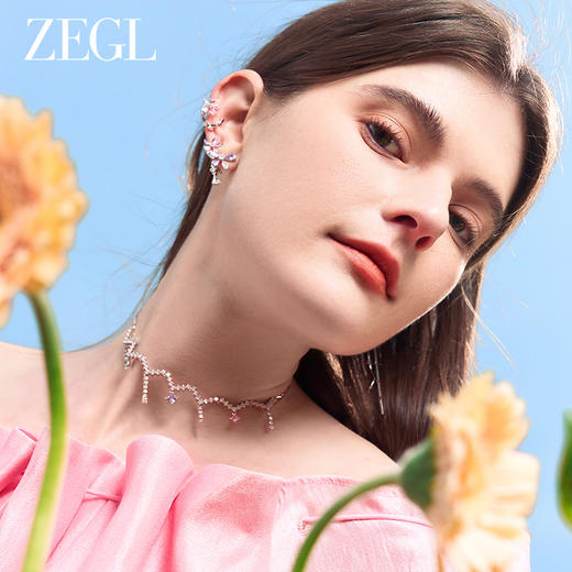 【ZEGL耳妆盘】印象花园系列繁花耳环耳夹女无耳洞耳骨夹小众耳饰 商品图3