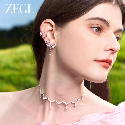 【ZEGL耳妆盘】印象花园系列繁花耳环耳夹女无耳洞耳骨夹小众耳饰 商品图7