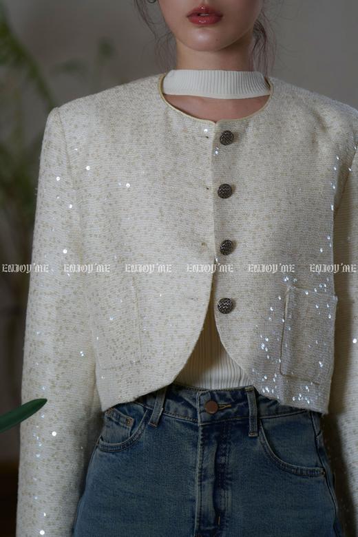 【门店同款】ENJOY春季重工亮片小香短外套 156097144 商品图3