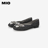 MIO米奥春季圆头平跟时髦小单鞋闪钻蝴蝶俏皮浅口单鞋女鞋M241440806 商品缩略图3