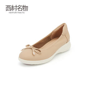 西村名物2024春季新品真皮轻质舒软浅口单鞋休闲时尚单鞋女X24AE10691