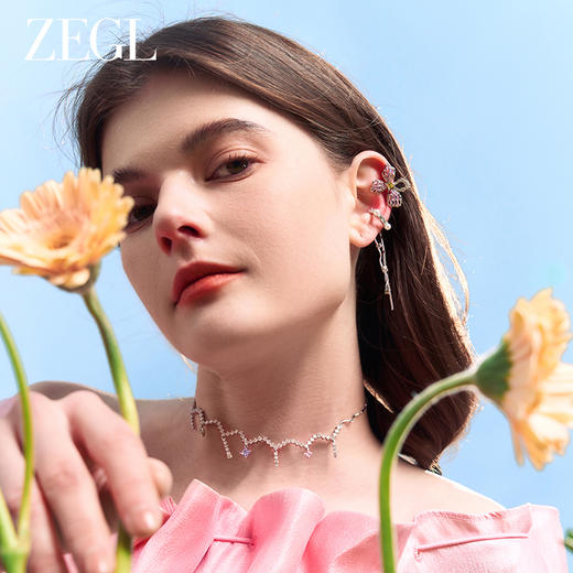 【ZEGL耳妆盘】印象花园系列繁花耳环耳夹女无耳洞耳骨夹小众耳饰 商品图4