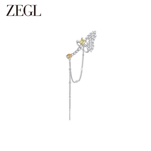 ZEGL设计师印象花园系列蜻蜓蝴蝶耳环耳夹女无耳洞耳骨夹小众耳饰 商品图0