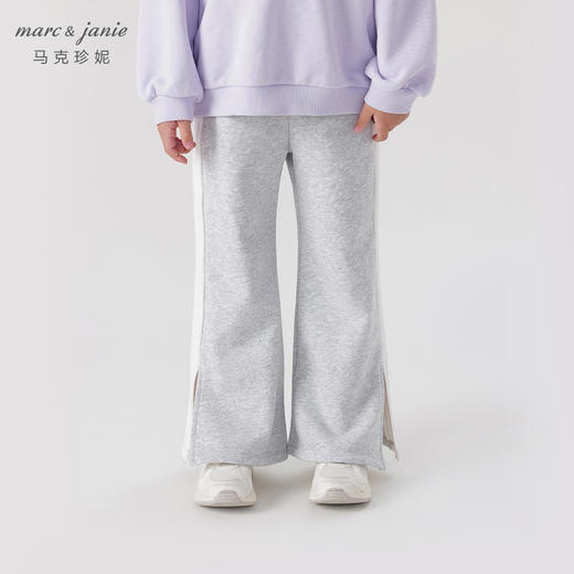 【休闲学院】马克珍妮女童超舒棉撞色喇叭裤儿童裤子春装 240122 商品图1