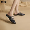 MIO米奥夏季尖头低跟拖鞋复古波点钻链通勤包头拖女鞋M242240609 商品缩略图0