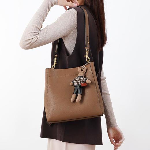 Viney包包2023新款潮时尚真皮水桶包女单肩斜挎包百搭通勤女包 商品图2