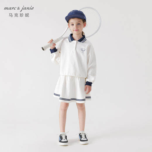 马克珍妮女童学院风polo领卫衣套装儿童运动套装春装新款240083 商品图1