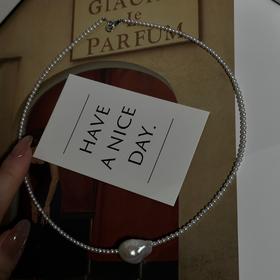 甄珠贝 淡水大巴项链 约13mm+2-3mm精品mini ji光珍珠项链