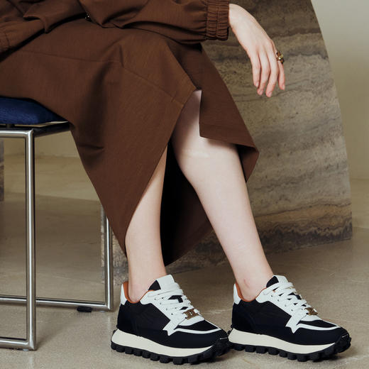 Julia Heuer 经典复古拼色厚底运动休闲鞋 商品图0