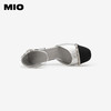 MIO米奥夏季圆头高跟气质凉鞋一字带珍珠链条时装凉鞋女M242223983 商品缩略图2