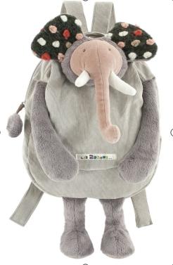 法国moulinroty动物派对系列浅灰色耳朵大象背包