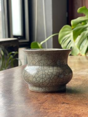 龙泉青瓷仿哥釉渣斗，顺丰包邮