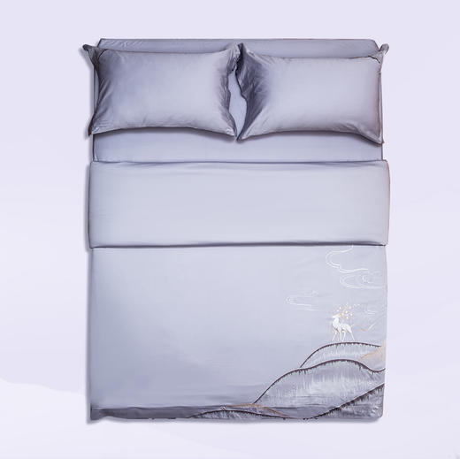 多喜爱山海经 100S云锦缎四件套 眺望山峦cs 商品图1