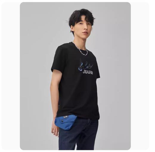 LEE 新品标准版圆领手写体Lee JEANS印花男短袖T恤LMT006923K9900F 商品图0