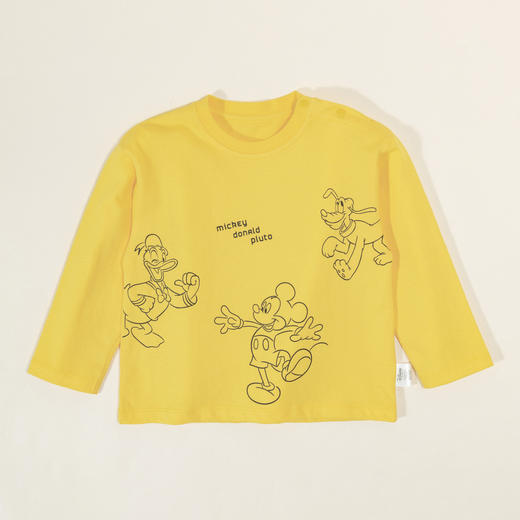 【商城同款】迪士尼童装男童长袖T恤儿童纯棉打底衫卡通印花体恤衫2024春装上衣 商品图1