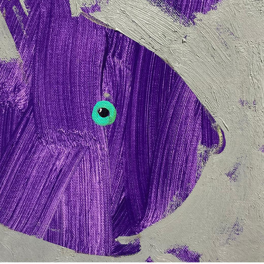 B14 孙洪敏《兔兔新曲》40*30CM 布面油画 手绘原作  已装框（白色木制）艺术家本人特供 仅有1张现货顺丰包邮 商品图2