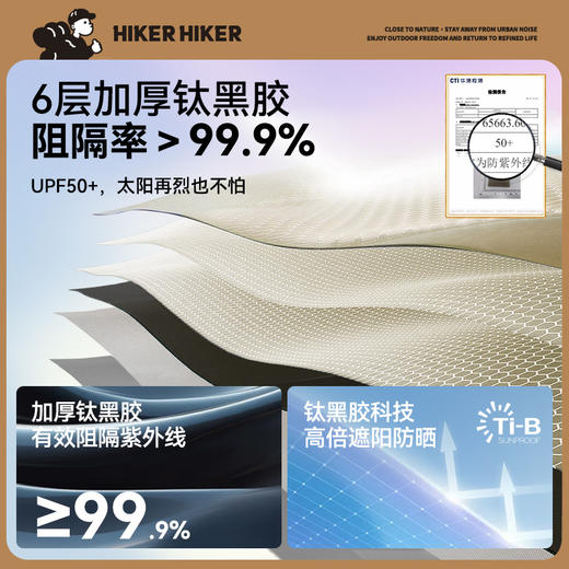 【旷野】伯希和天幕帐篷二合一户外露营黑胶防晒折叠便携式速开帐16402701 商品图1
