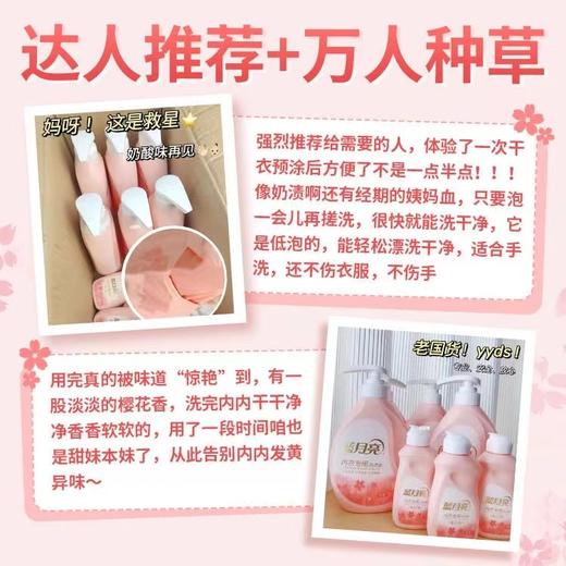 【品牌直发】蓝月亮内衣洗衣液500g瓶 樱花香去除异味经血污渍 商品图3