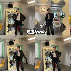 23AW | 探店随性look，皮革夹克任意搭都好看！💓