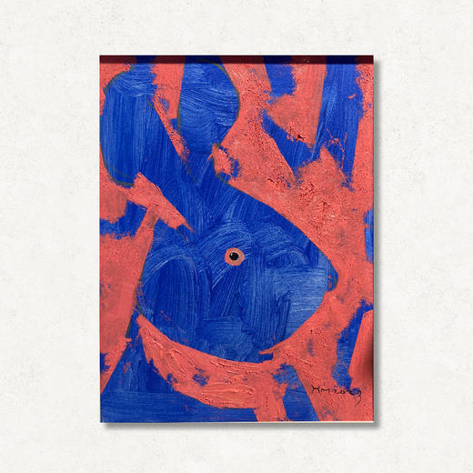 B20 孙洪敏《兔兔新曲》40*30CM 布面油画 手绘原作  已装框（白色木制）艺术家本人特供 仅有1张现货顺丰包邮 商品图0