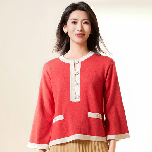 I'd爱帝无龄感小香风绵羊毛衫优雅国风针织外衫 商品图3
