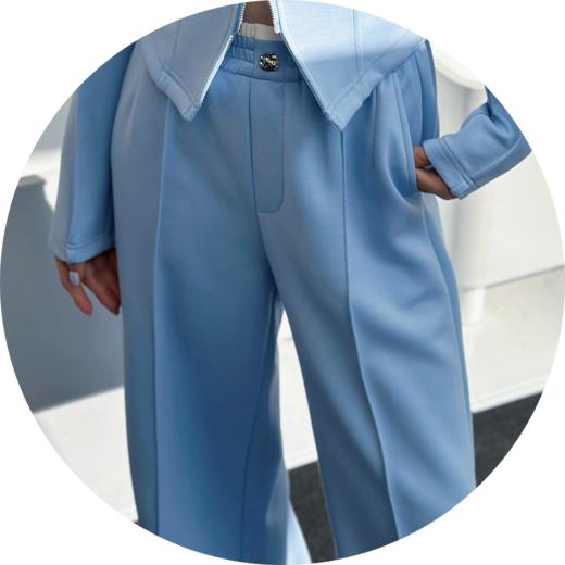 漆黑色、窃蓝色长裤HJ1L05 商品图8