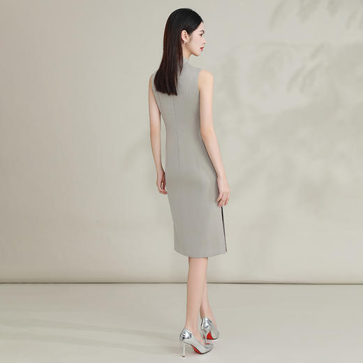 IWY/灰色高端国风西装套裙气质名媛旗袍连衣裙新中式主持人上镜装FYC224+FYQ223 商品图4