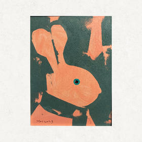 B09 孙洪敏《兔兔新曲》40*30CM 布面油画 手绘原作  已装框（白色木制）艺术家本人特供 仅有1张现货顺丰包邮