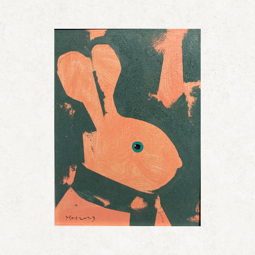 B09 孙洪敏《兔兔新曲》40*30CM 布面油画 手绘原作  已装框（白色木制）艺术家本人特供 仅有1张现货顺丰包邮 商品图0