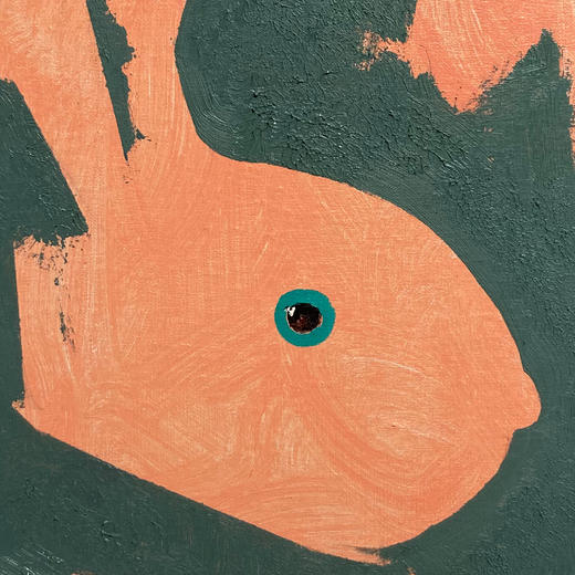 B09 孙洪敏《兔兔新曲》40*30CM 布面油画 手绘原作  已装框（白色木制）艺术家本人特供 仅有1张现货顺丰包邮 商品图2