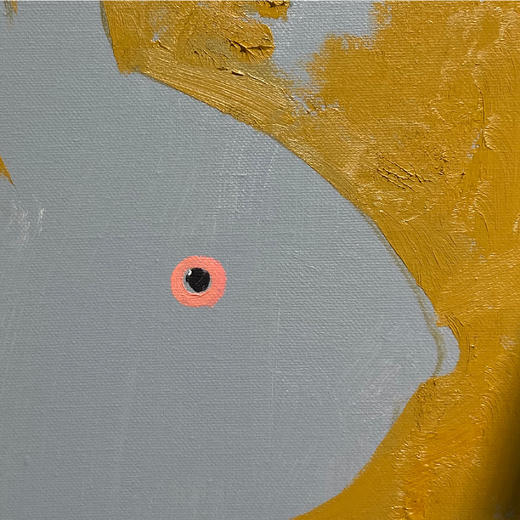 B12 孙洪敏《兔兔新曲》40*30CM 布面油画 手绘原作  已装框（白色木制）艺术家本人特供 仅有1张现货顺丰包邮 商品图2