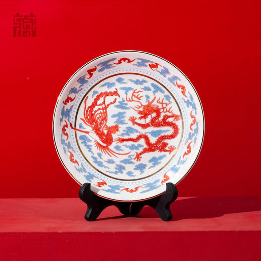广东省博物馆万事兴龙系列珐琅彩龙凤小瓷盘 商品图4