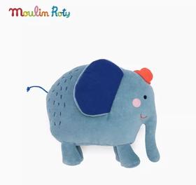 法国moulinroty袖珍动物系列玩偶-橙帽小象