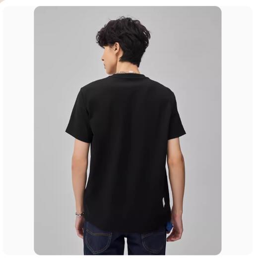 LEE 新品标准版圆领手写体Lee JEANS印花男短袖T恤LMT006923K9900F 商品图3