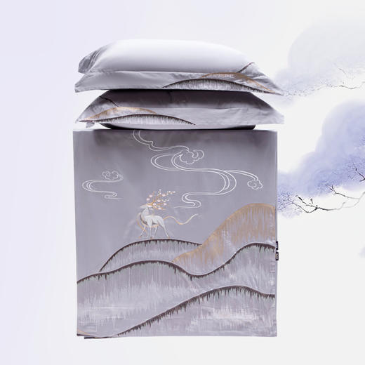 多喜爱山海经 100S云锦缎四件套 眺望山峦cs 商品图3