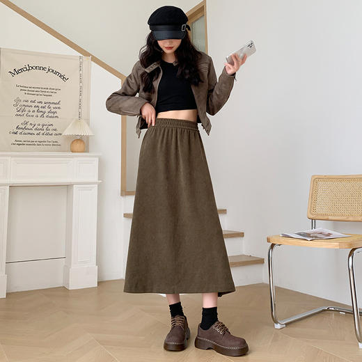 美拉德A字半身裙/山本裤，秋冬欧棉绒、中长款显高显瘦 商品图5