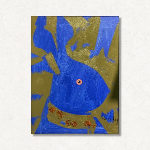 B18 孙洪敏《兔兔新曲》40*30CM 布面油画 手绘原作  已装框（白色木制）艺术家本人特供 仅有1张现货顺丰包邮 商品图0