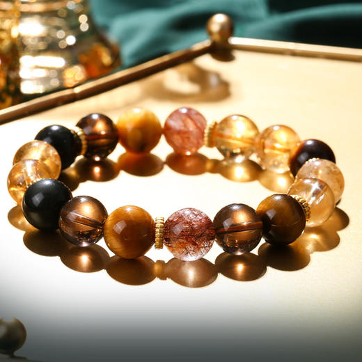 【财】灵机生活馆 黄阿塞虎眼石手串 黄水晶手链男女同款 商品图3