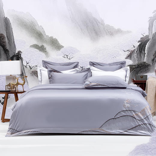 多喜爱山海经 100S云锦缎四件套 眺望山峦cs 商品图0