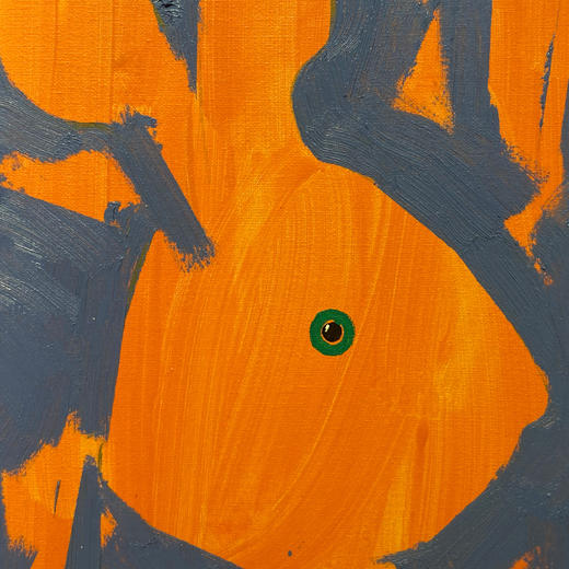 B10 孙洪敏《兔兔新曲》40*30CM 布面油画 手绘原作  已装框（白色木制）艺术家本人特供 仅有1张现货顺丰包邮 商品图1