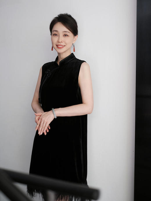 盛唐牡丹 |真丝丝绒花扣斜襟旗袍裙 商品图4