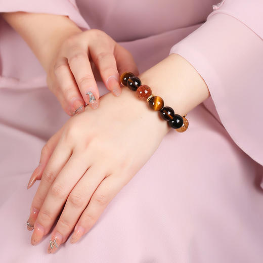 【财】灵机生活馆 黄阿塞虎眼石手串 黄水晶手链男女同款 商品图5