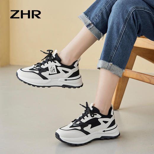 ZHR-撞色熊猫女鞋新款拼色透气运动鞋时尚百搭 商品图0